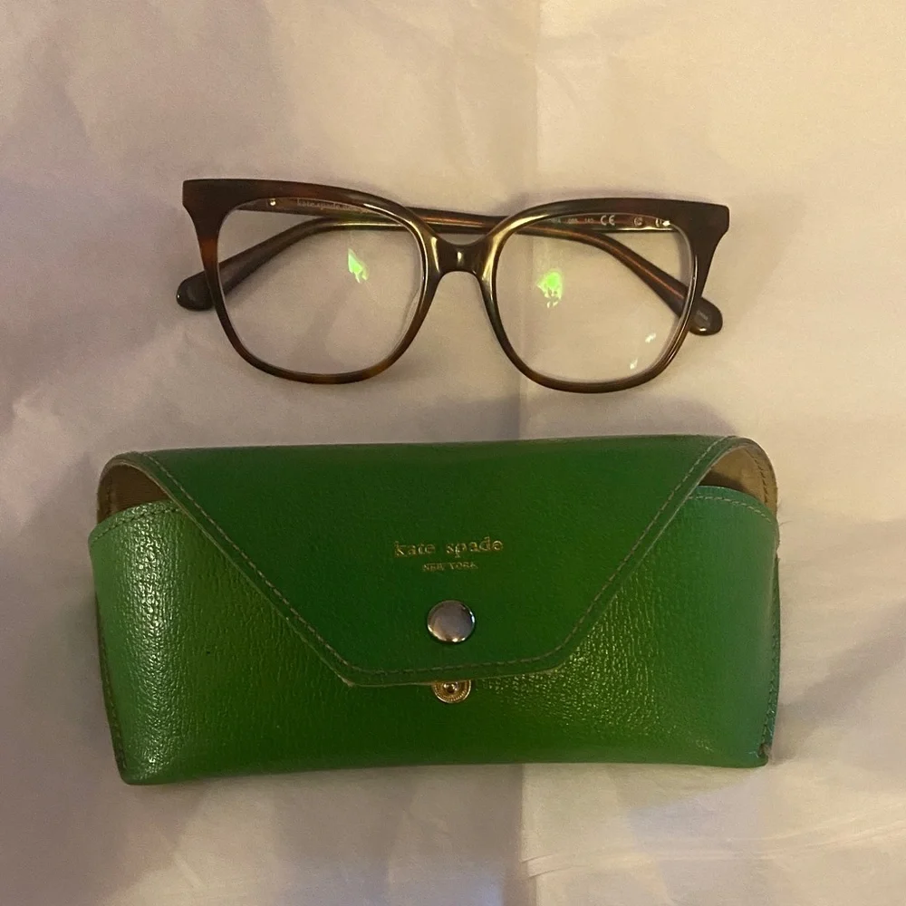 Kate Spade Brown Glasses with Green Case